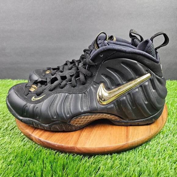 Nike Air Foamposite Pro Shoes Mens Size 9 Black Metallic Gold Sneaker 624041-009 main image 10